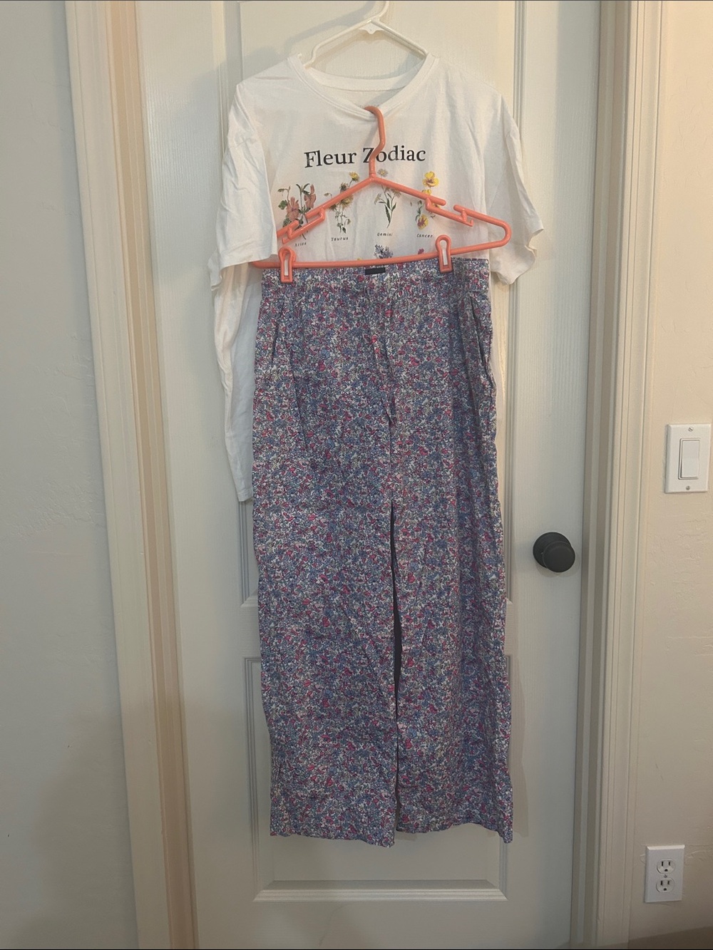 Floral PJ pants in Lavender Mix and floral cotton tee